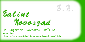 balint novoszad business card